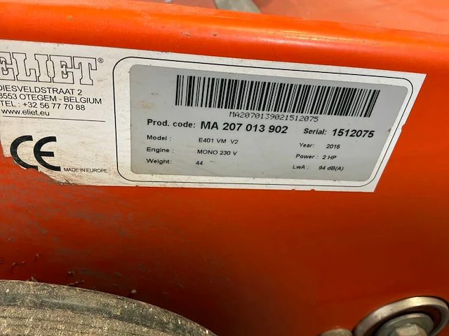 2015 eliet e 401 electric verticuteermachine - 400mm - afbeelding 5 van  5