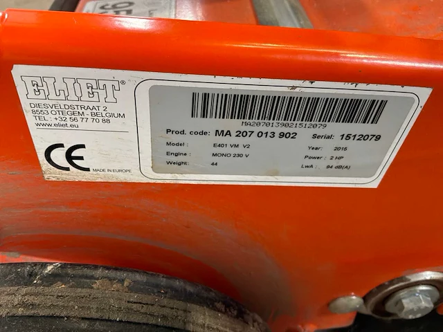 2015 eliet e 401 electric verticuteermachine - 400mm - afbeelding 7 van  8