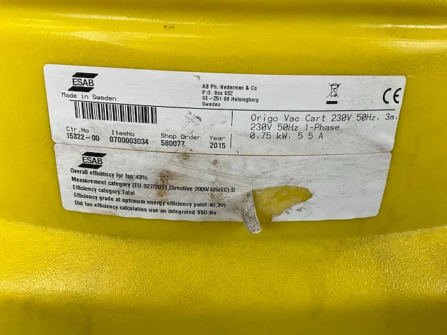 2015 esab origo vac cart lasdampafzuiginstallatie - afbeelding 4 van  5