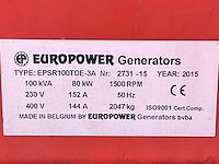 2015 europower generators epsr100tde-3a stroom aggregaat - afbeelding 17 van  24