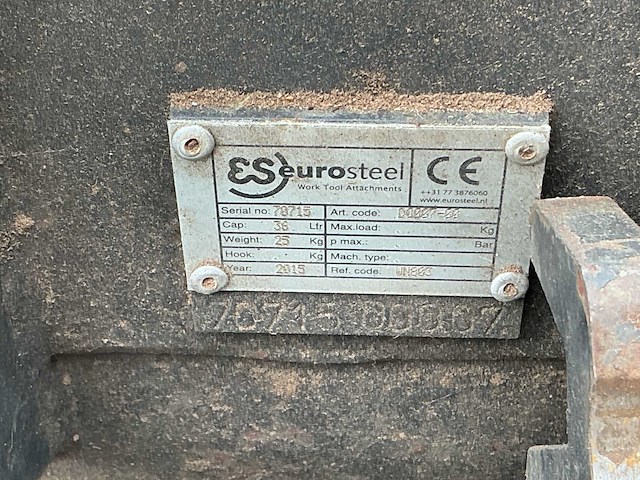 2015 eurosteel verachtert w05-aansluiting snelwissel graafbakken (5x) - afbeelding 8 van  9