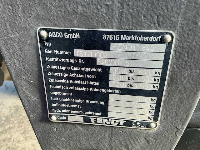 2015 fendt 824 profi vierwielaangedreven landbouwtractor - afbeelding 21 van  28