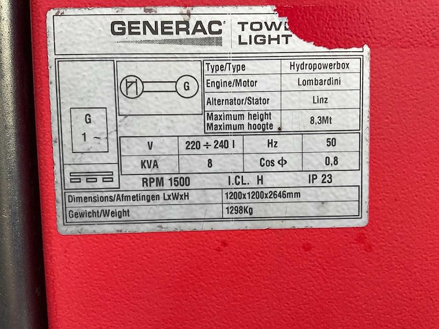 2015 generac. hydropowerbox bouwlamp - afbeelding 6 van  10