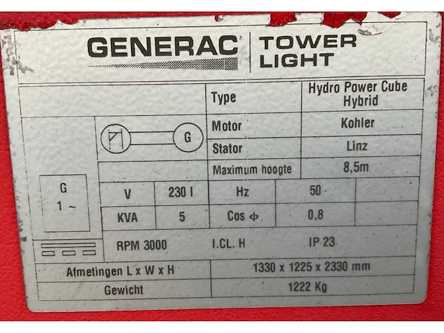 2015 generac tower light hpc hydro power cube led stationaire lichtmast - afbeelding 7 van  16
