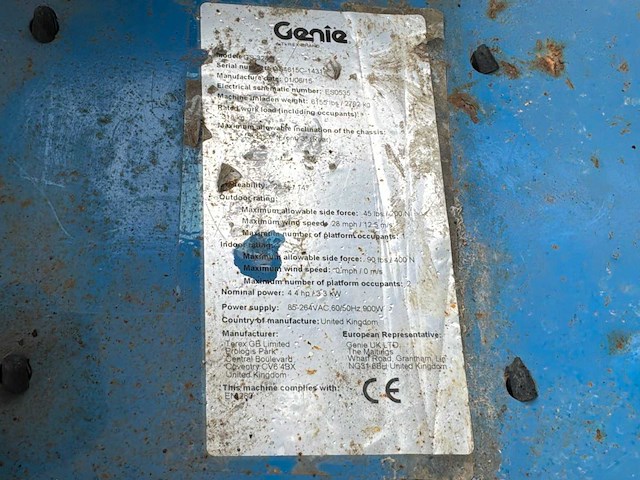 2015 genie gs-3246 hoogwerker - afbeelding 3 van  11