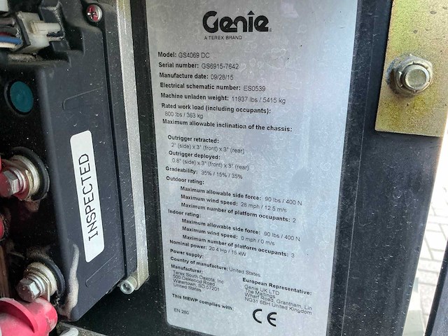 2015 genie gs-4069dc hoogwerker - afbeelding 4 van  12