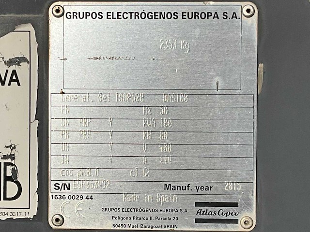 2015 grupos electrogenos europa / atlas copco qas 100 stroom aggregaat - afbeelding 17 van  24