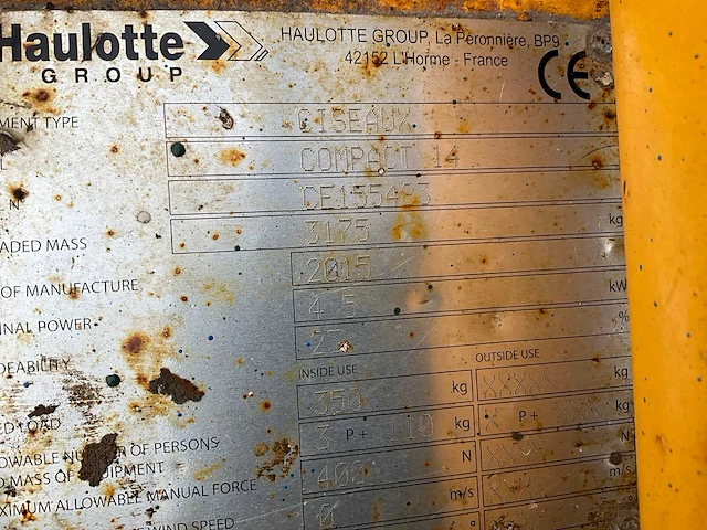 2015 haulotte compact 14 hoogwerker - afbeelding 2 van  11