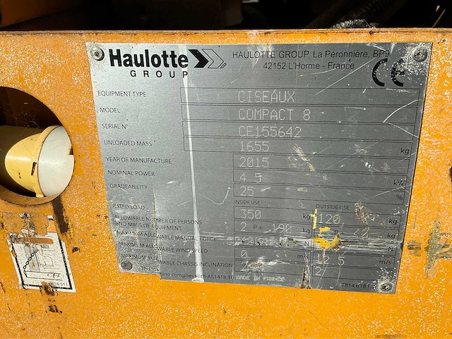 2015 haulotte compact 8 hoogwerker - afbeelding 4 van  12