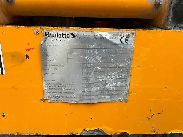 2015 haulotte compact 8 hoogwerker - afbeelding 9 van  10