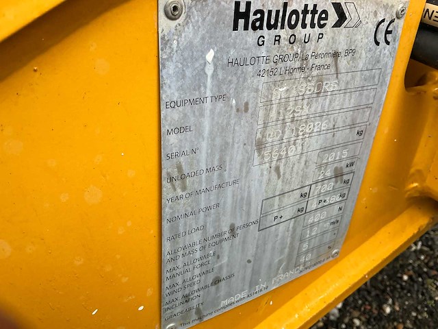 2015 haulotte h12sx hoogwerker - afbeelding 8 van  16