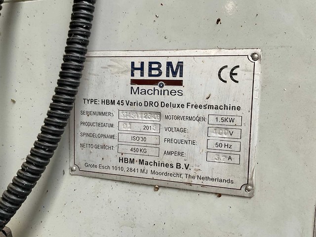 2015 hbm 45 vario dro universele freesmachine - afbeelding 5 van  13