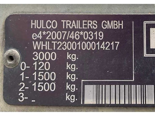 2015 hulco terrax-2 3001-lk machine transporter aanhangwagen - afbeelding 11 van  19