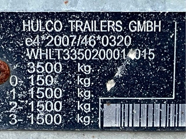 2015 hulco terrax-3 3502-lk multi transporter aanhangwagen - afbeelding 10 van  20