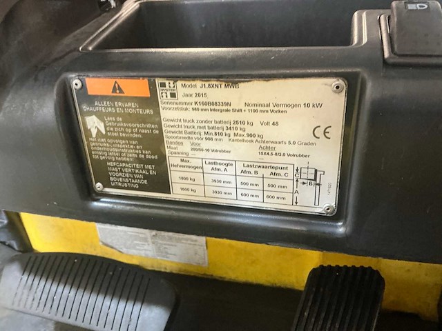 2015 hyster j1.8xnt vorkheftruck - afbeelding 5 van  13