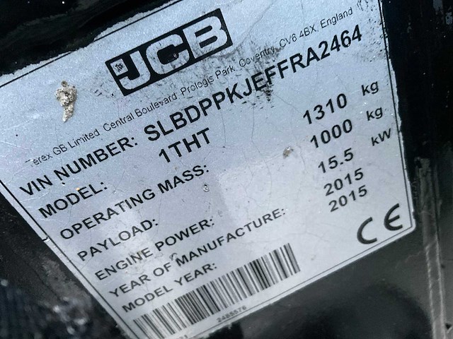 2015 jcb 1tht dumper - afbeelding 5 van  13