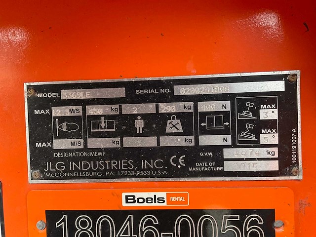 2015 jlg 3369le hoogwerker - afbeelding 18 van  18