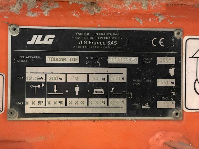 2015 jlg toucan 10e personenlift - afbeelding 4 van  12
