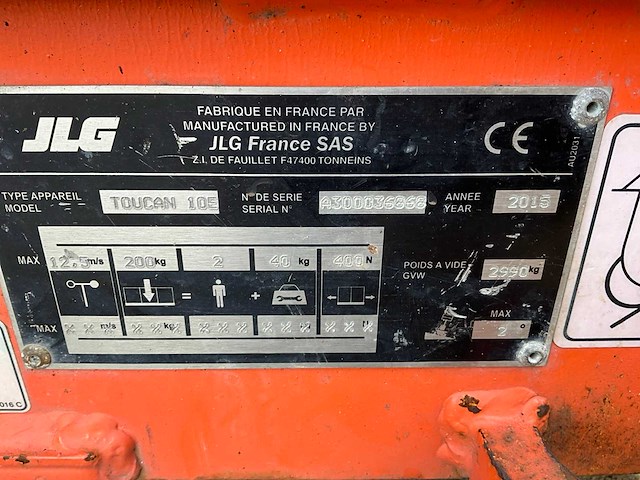 2015 jlg toucan 10e personenlift - afbeelding 8 van  13