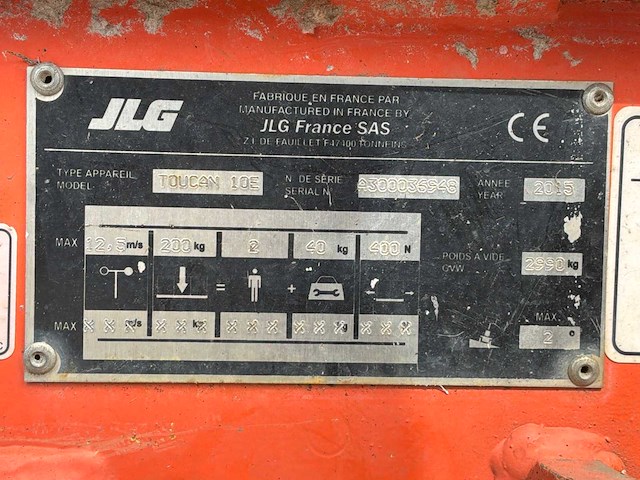 2015 jlg toucan 10e personenlift - afbeelding 19 van  26