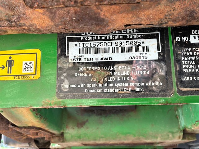 2015 john deere 1575 terraincut zitmaaier - afbeelding 39 van  45