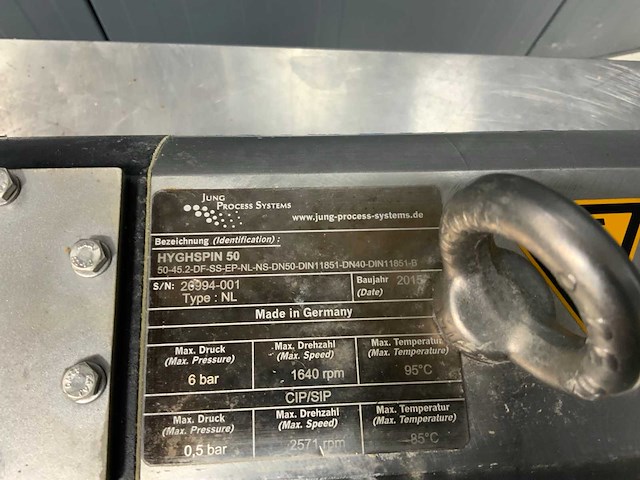 2015 jung process systems hyghspin 50 pomp - afbeelding 3 van  4