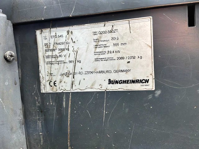 2015 jungheinrich efg 545 vorkheftruck - afbeelding 17 van  24