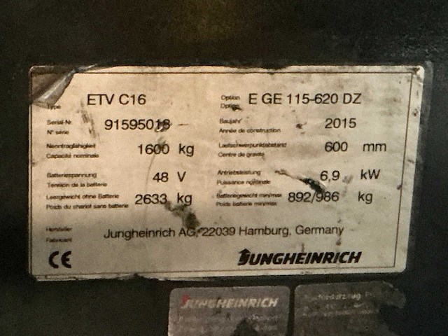 2015 jungheinrich etv c16 reach truck - afbeelding 2 van  5