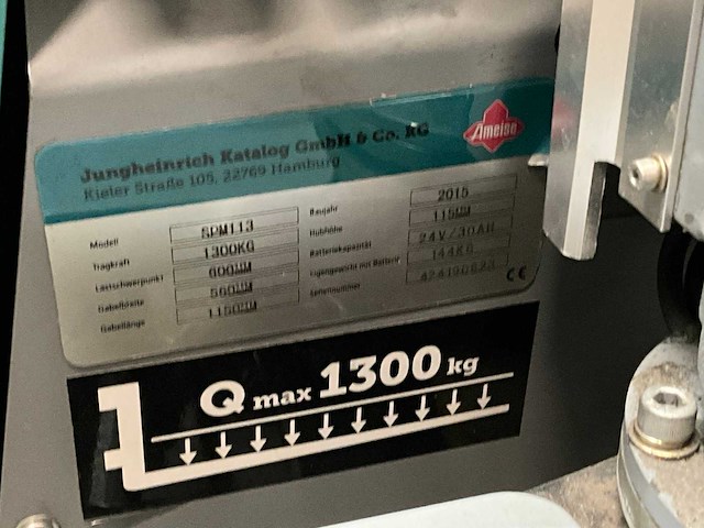 2015 jungheinrich spm113 elektrische palletwagen - afbeelding 10 van  11