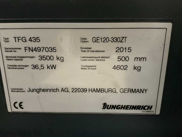 2015 jungheinrich tfg435 vorkheftruck - afbeelding 15 van  25