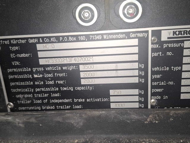 2015 kärcher mc130 straatveegmachine - afbeelding 4 van  5