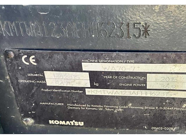 2015 komatsu wa-70-7 knik wiellader 4x4 - afbeelding 25 van  31