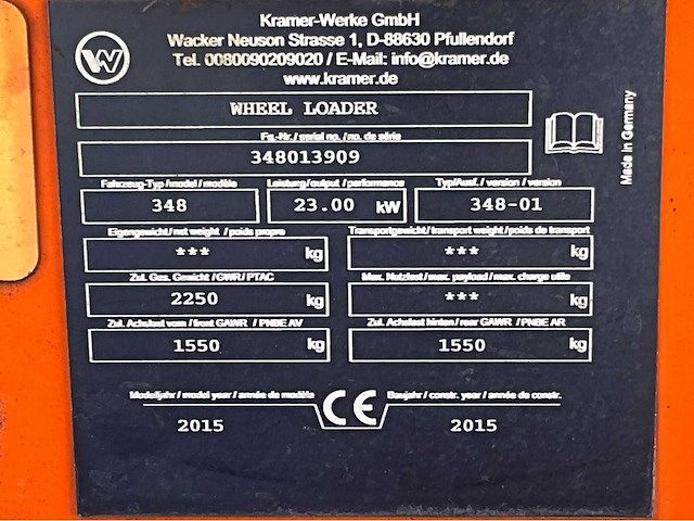 2015 kramer 5035 / 348-01 wiellader 4x4 - afbeelding 25 van  31