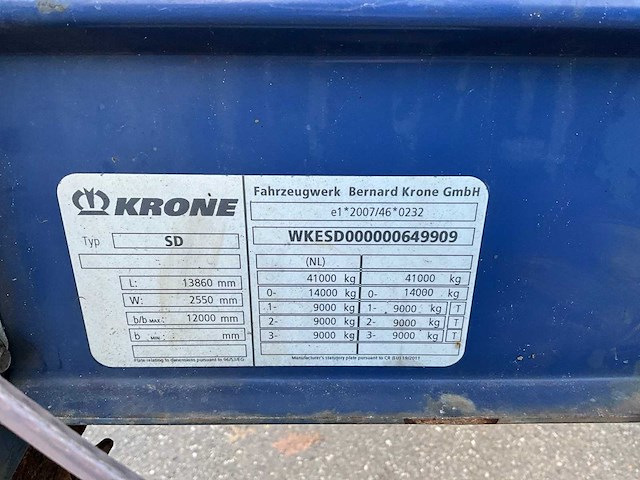2015 krone sd schuifzeil oplegger on-76-rd - afbeelding 18 van  27
