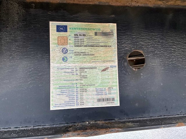 2015 krone sd schuifzeil oplegger on-76-rd - afbeelding 19 van  27