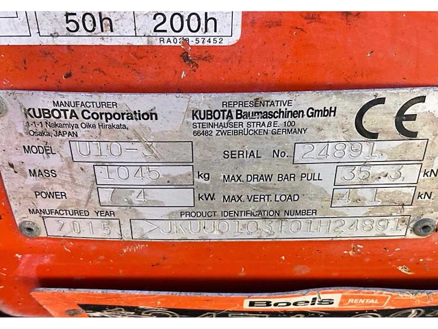 2015 kubota u10-3 vhg mini graafmachine - afbeelding 20 van  27
