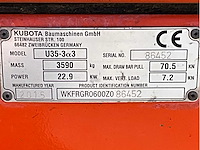 2015 kubota u35-3a3 mini graafmachine short tracks - afbeelding 32 van  38