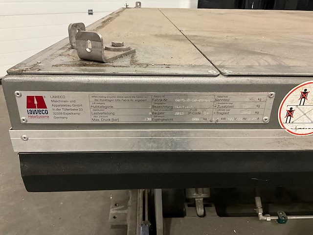 2015 laweco hydraulische schaarheftafel - afbeelding 8 van  8