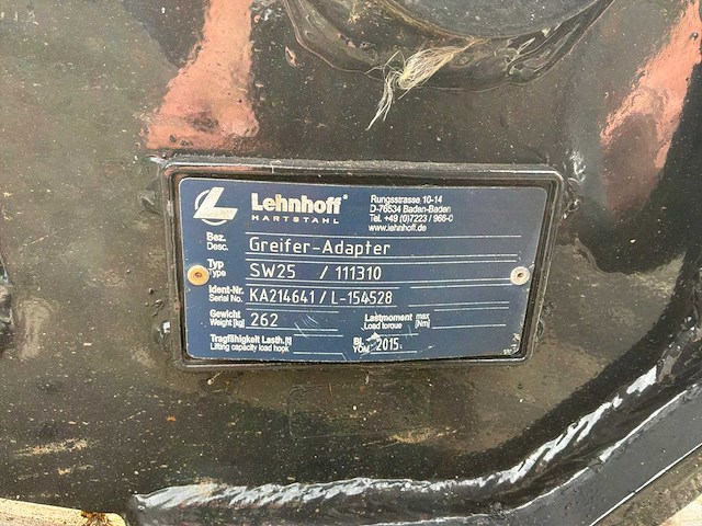 2015 lehnhoff sw 25 kopplaat - afbeelding 7 van  7