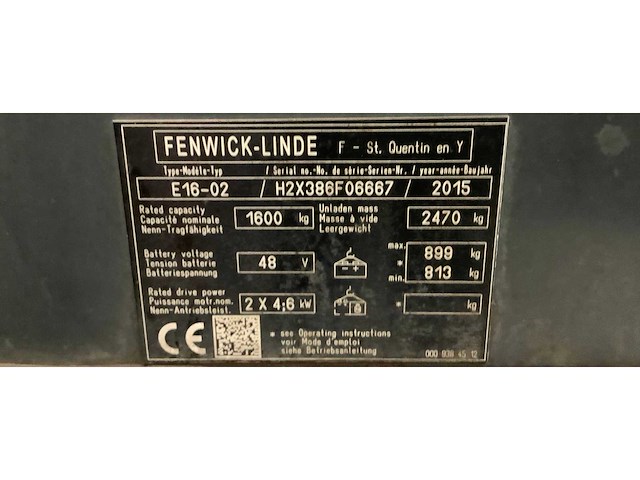 2015 linde e16-02 1600kg 3915uur vorkheftruck - afbeelding 9 van  17