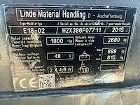2015 linde e18-02 vorkheftruck - afbeelding 6 van  14