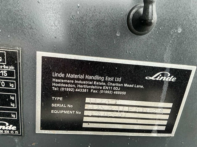 2015 linde h20t-01 vorkheftruck - afbeelding 2 van  26
