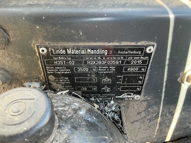 2015 linde h35t-02evo heftruck met wifo grondbak - afbeelding 11 van  14