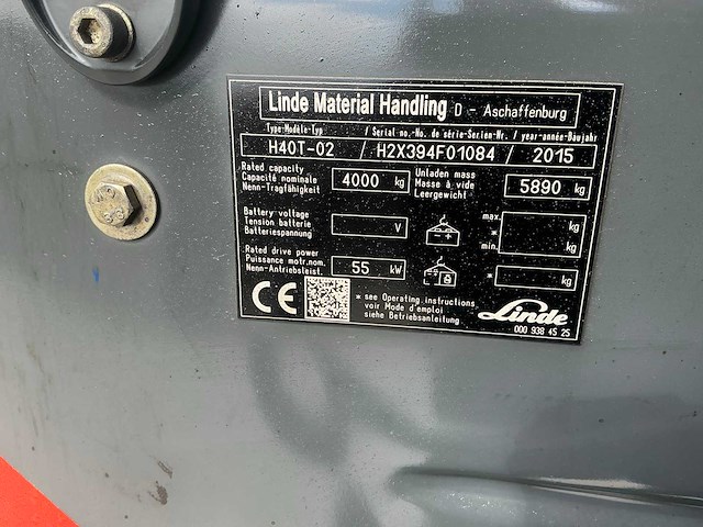 2015 linde h40t-02 vorkheftruck - afbeelding 106 van  109