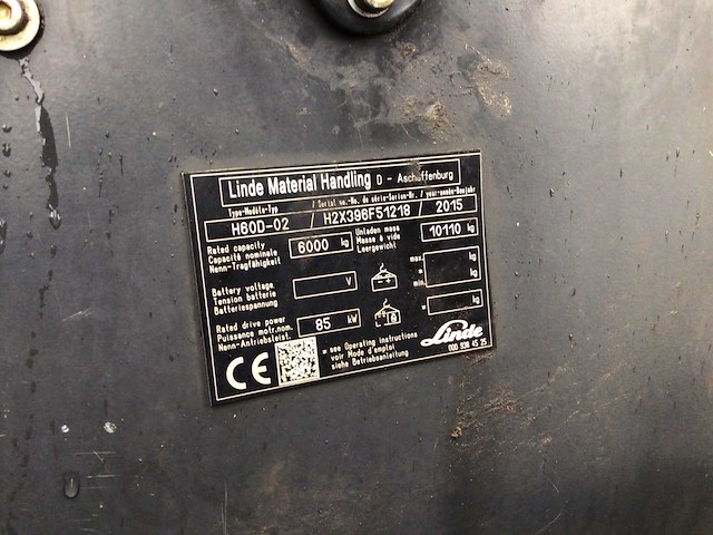 2015 linde h60d vorkheftruck - afbeelding 3 van  15