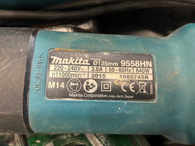 2015 makita 9558hn haakse slijpmachine - afbeelding 1 van  1