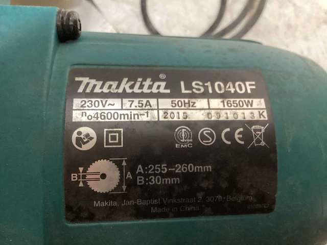 2015 makita ls 1040 f afkortcirkelzaagmachine - afbeelding 4 van  4