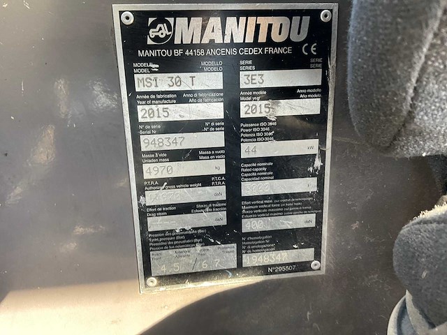 2015 manitou msi 30t vorkheftruck - afbeelding 14 van  22