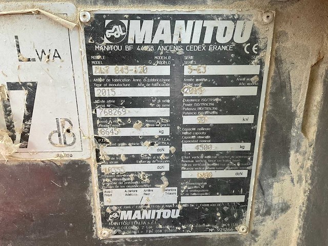 2015 manitou t845-120 verreiker - afbeelding 24 van  30