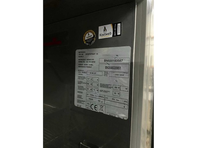 2015 metos s 140 bt mobiele dubbeldeurs vrieskast - afbeelding 8 van  8